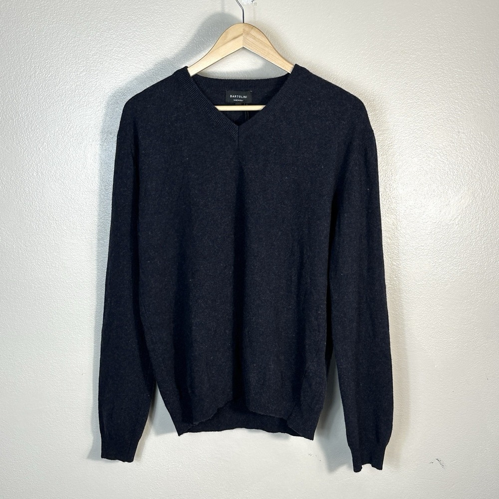 NWT Bartolini Wool Cashmere Sweater Navy Pullover Long Sleeve V-neck
